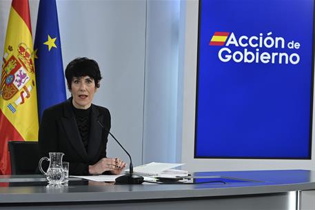 20/01/2026. Rueda de prensa tras el Consejo de Ministros: Fernando Grande-Marlaska y Elma Saiz. La ministra de Inclusión, Seguridad Social y...