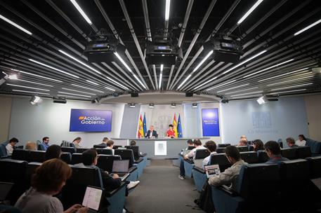 22/09/2026. Rueda de prensa tras el Consejo de Ministros. Los ministros comparecen ante los medios tras la reunión del Consejo de Ministros.