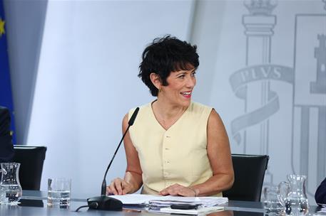 25/08/2026. Rueda de prensa tras el Consejo de Ministros. La ministra de Inclusión, Seguridad Social y Migraciones, y portavoz del Gobierno,...