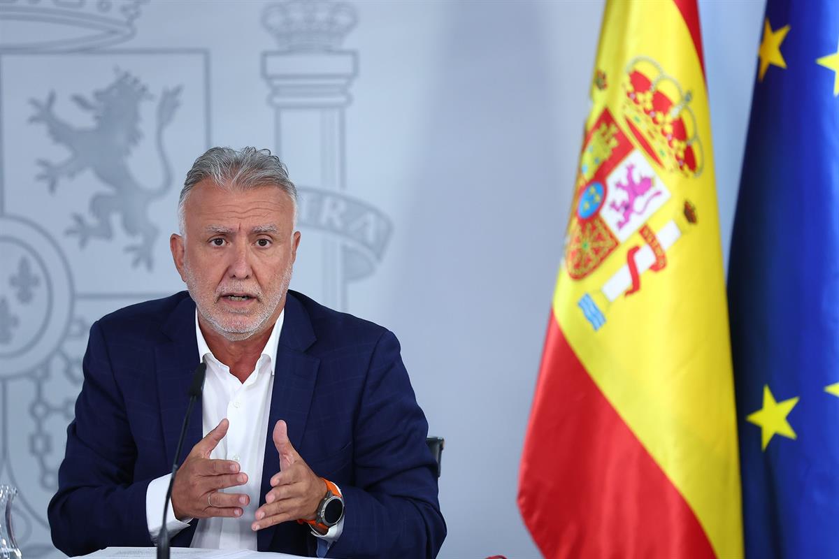 l ministro &Aacute;ngel V&iacute;ctor Torres, durante su intervenci&oacute;n en la rueda de prensa posterior al Consejo de Ministros
