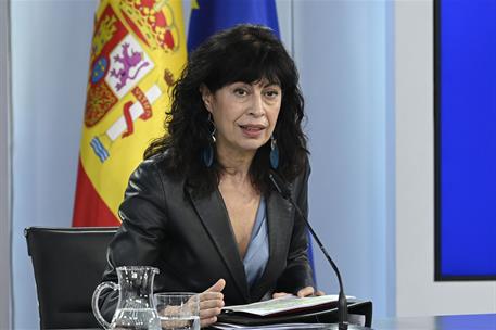 27/01/2026. Rueda de prensa tras el Consejo de Ministros: Ana Redondo. La ministra de Igualdad, Ana Redondo, durante la rueda de prensa tras...