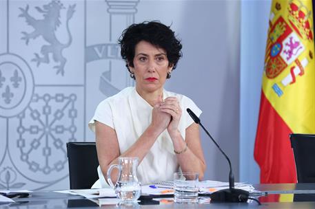 29/06/2026. Rueda de prensa tras el Consejo de Ministros. La ministra de Inclusión, Seguridad Social y Migraciones, y portavoz del Gobierno,...