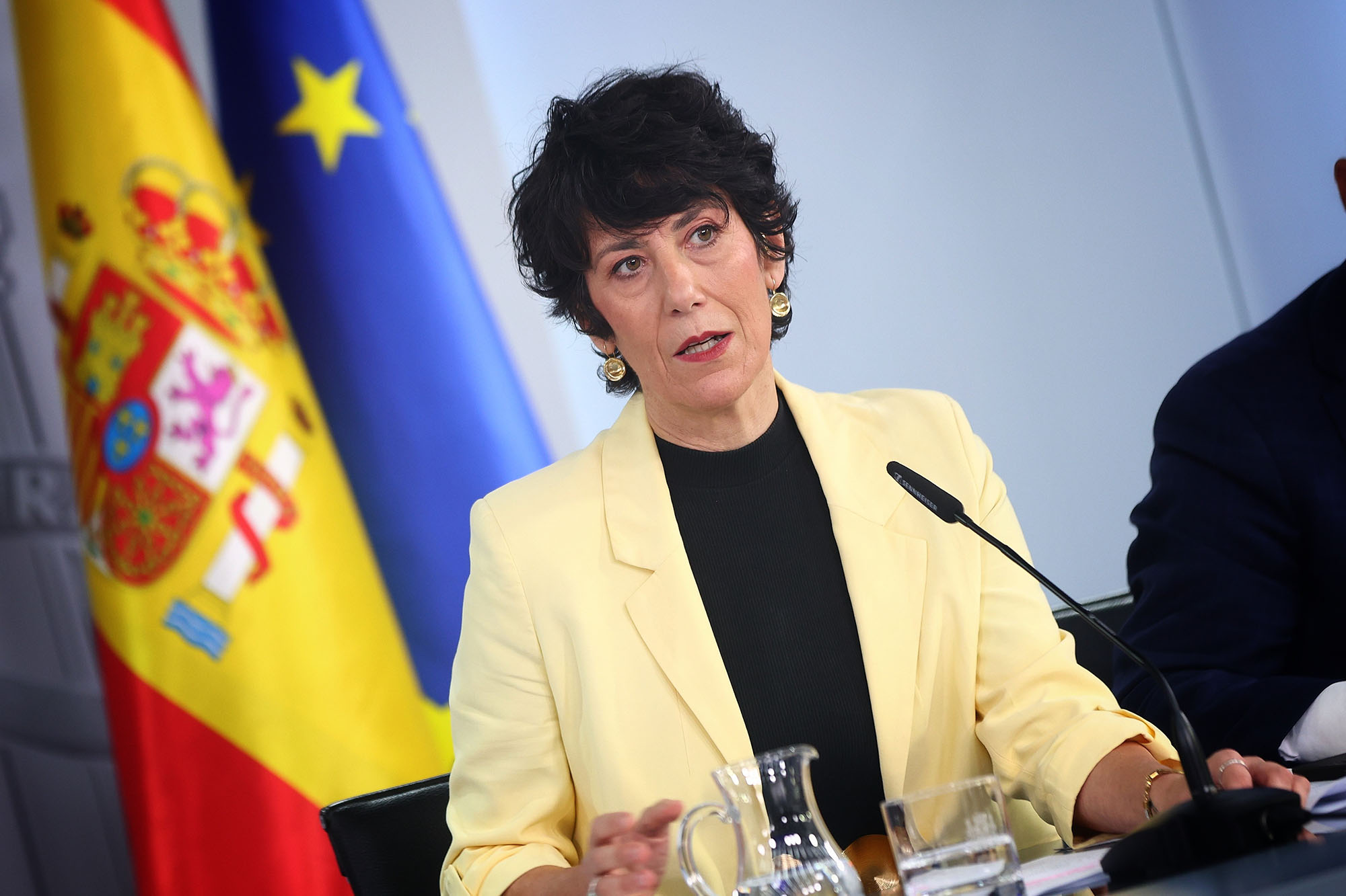La ministra de Inclusi&oacute;n, Seguridad Social y Migraciones y portavoz del Gobierno, Elma Saiz, en la rueda de prensa