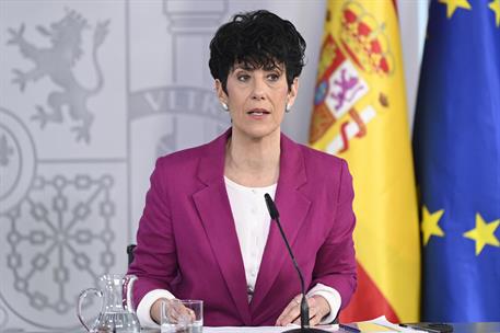 31/03/2026. Rueda de prensa tras el Consejo de Ministros. La ministra de Inclusión, Seguridad Social y Migraciones y portavoz del Gobierno, ...