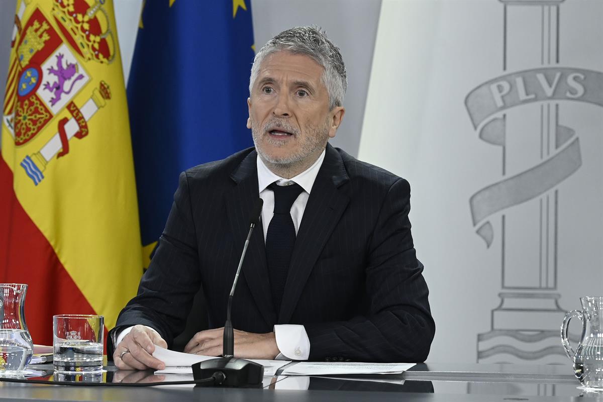 El ministro del Interior, Fernando Grande-Marlaska, en la rueda de prensa tras el Consejo de Ministros