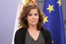 Soraya Sáenz de Santamaría durante la rueda de prensa posterior al Consejo de Ministros