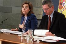 Consejo de Ministros: Sáenz de Santamaría y Ruiz Gallardón Consejo de Ministros: Sáenz de Santamaría y Ruiz Gallardón