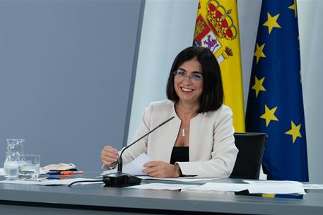 2/09/2021. Reunión y rueda de prensa posterior a la reunión del Consejo Interterritorial del SNS. La ministra de Sanidad, Carolina Darias, d...