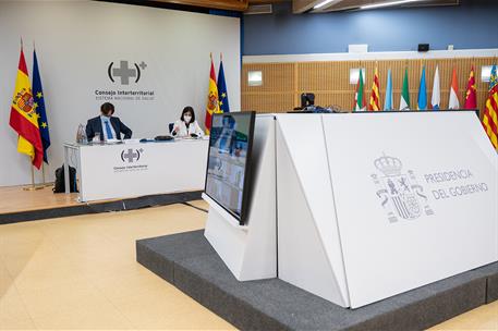 4/01/2021. Reunión del Consejo Interterritorial de Salud. El ministro de Sanidad, Salvador Illa, junto a la ministra de Política Territorial...