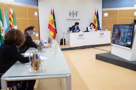 4/01/2021. Reunión del Consejo Interterritorial de Salud. El ministro de Sanidad, Salvador Illa, junto a la ministra de Política Territorial...