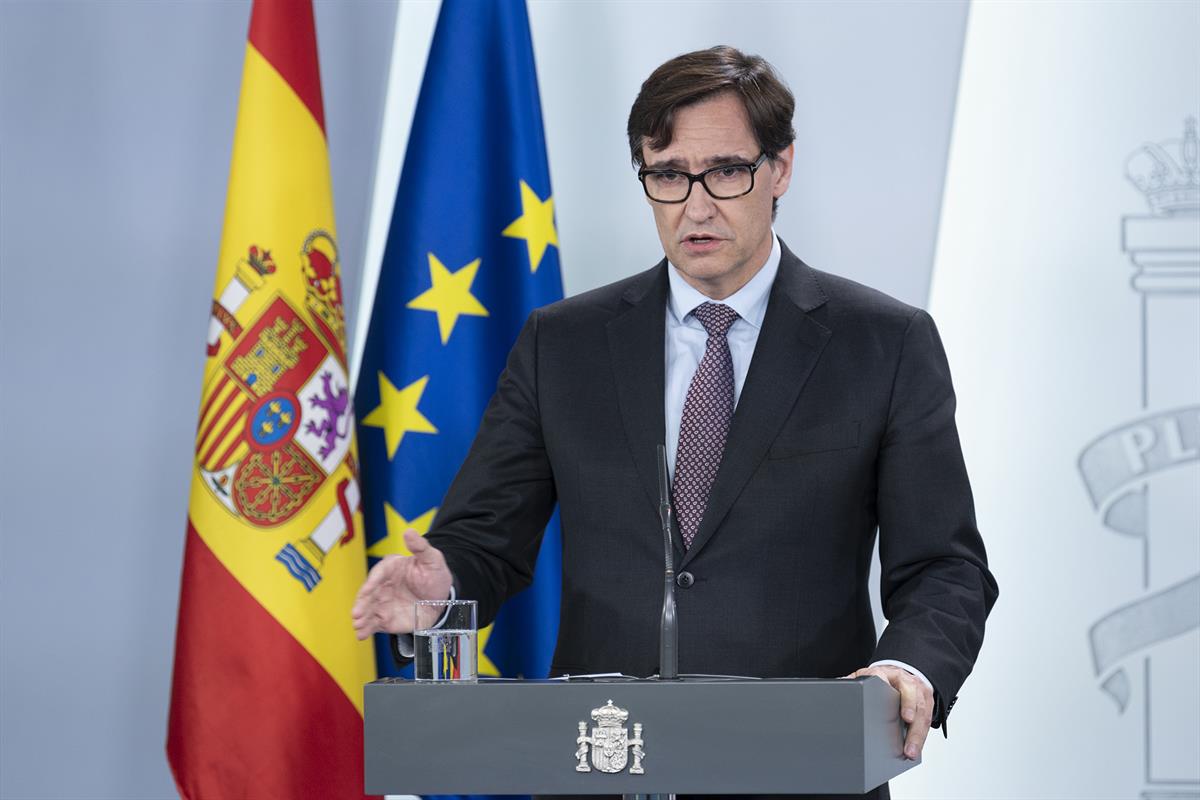 4/04/2020. Rueda de prensa de los ministros de Sanidad y de Asuntos Exteriores, Unión Europea y Cooperación. Intervención del ministro de Sa...