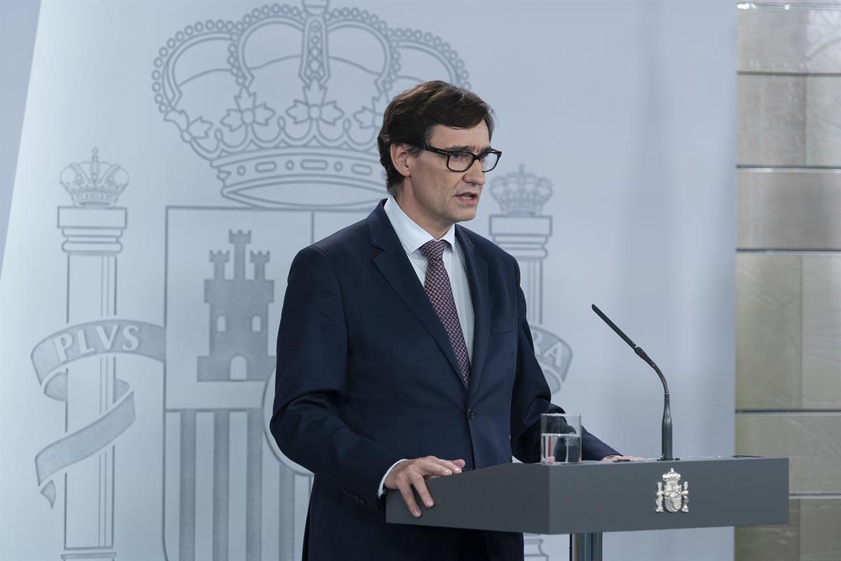 7/04/2020. Rueda de prensa de los ministros de Sanidad y de Cultura y Deporte. El ministro de Sanidad, Salvador Illa, durante su intervenció...