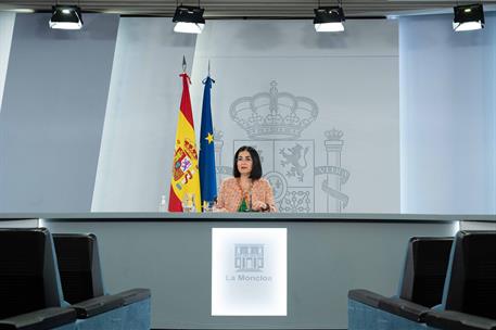 7/07/2021. Reunión del Consejo Interterritorial del Sistema Nacional de Salud. La ministra de Sanidad, Carolina Darias, durante la reunión d...