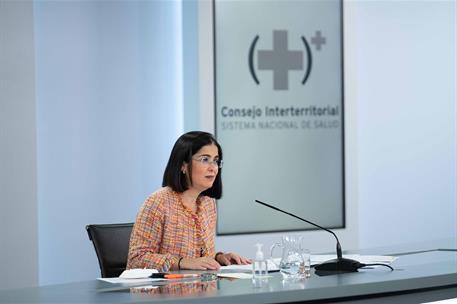 7/07/2021. Reunión del Consejo Interterritorial del Sistema Nacional de Salud. La ministra de Sanidad, Carolina Darias, durante su intervenc...