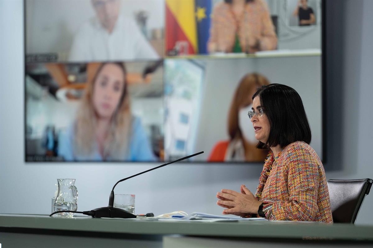 8/07/2021. Reunión del Consejo Interterritorial del Sistema Nacional de Salud. La ministra de Sanidad, Carolina Darias, comparece ante los m...