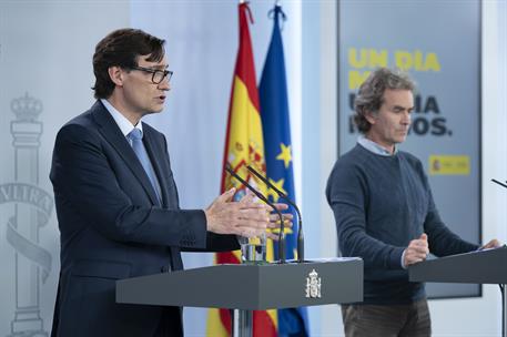 8/05/2020. Rueda de prensa de Salvador Illa y de Fernando Simón. El ministro de Sanidad, Salvador Illa y del director del Centro de Coordina...