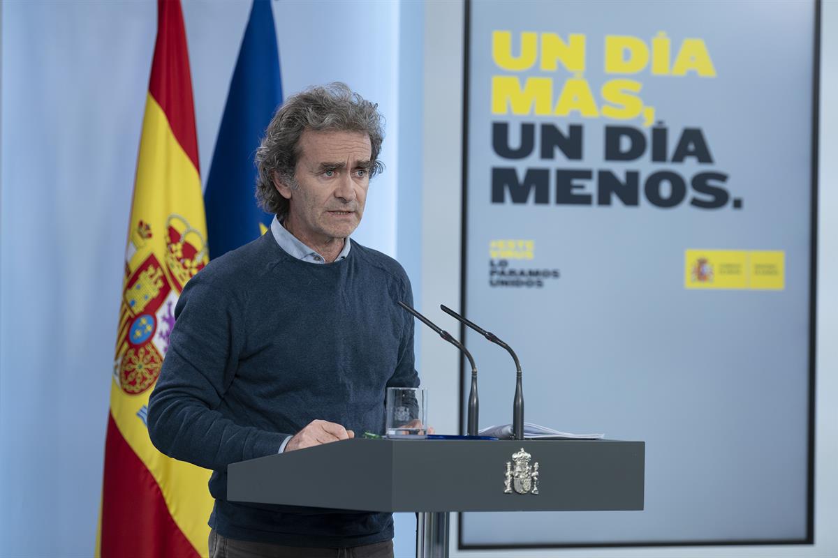 8/05/2020. Rueda de prensa de Salvador Illa y Fernando Simón. Intervención de Fernando Simón, director del Centro de Coordinación de Alertas...