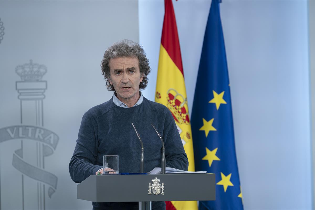 8/05/2020. Rueda de prensa de Salvador Illa y Fernando Simón. Intervención de Fernando Simón, director del Centro de Coordinación de Alertas...