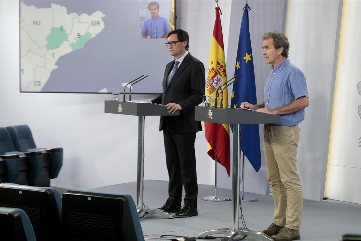 12/06/2020. Rueda de prensa de Salvador Illa y Fernando Simón. El ministro de Sanidad, Salvador Illa y el director del Centro de Coordinació...