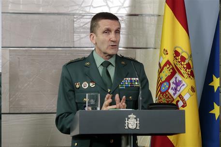 14/04/2020. Rueda de prensa telemática tras la reunión del Comité de Gestión Técnica del Coronavirus. Intervención del general José Manuel S...