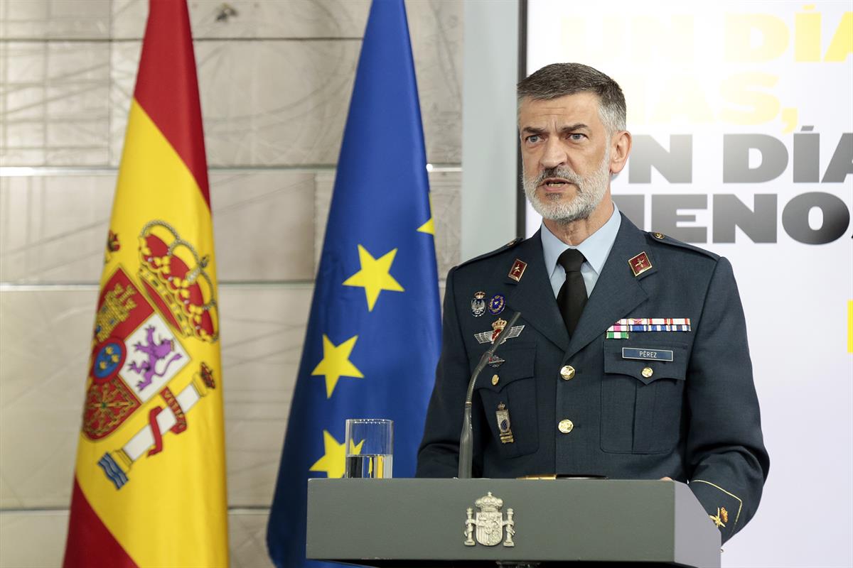 16/04/2020. Rueda de prensa telemática tras la reunión del Comité de Gestión Técnica del Coronavirus. Intervención del general de brigada Ca...