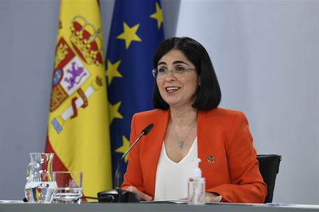 19/05/2021. Reunión del Consejo Interterritorial del Sistema Nacional de Salud. La ministra de Sanidad, Carolina Darias, durante su interven...