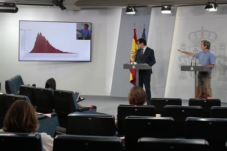 19/06/2020. Rueda de prensa de Salvador Illa y Fernando Simón. Rueda de prensa de Salvador Illa, ministro de Sanidad y de Fernando Simón, di...