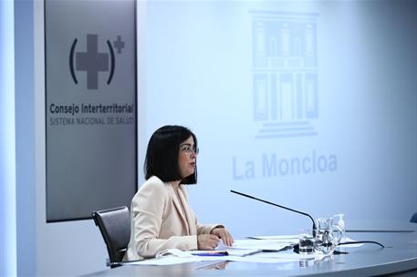 20/07/2021. Rueda de prensa posterior a la reunión del Consejo Interterritorial del Sistema Nacional de Salud. La ministra de Sanidad, Carol...