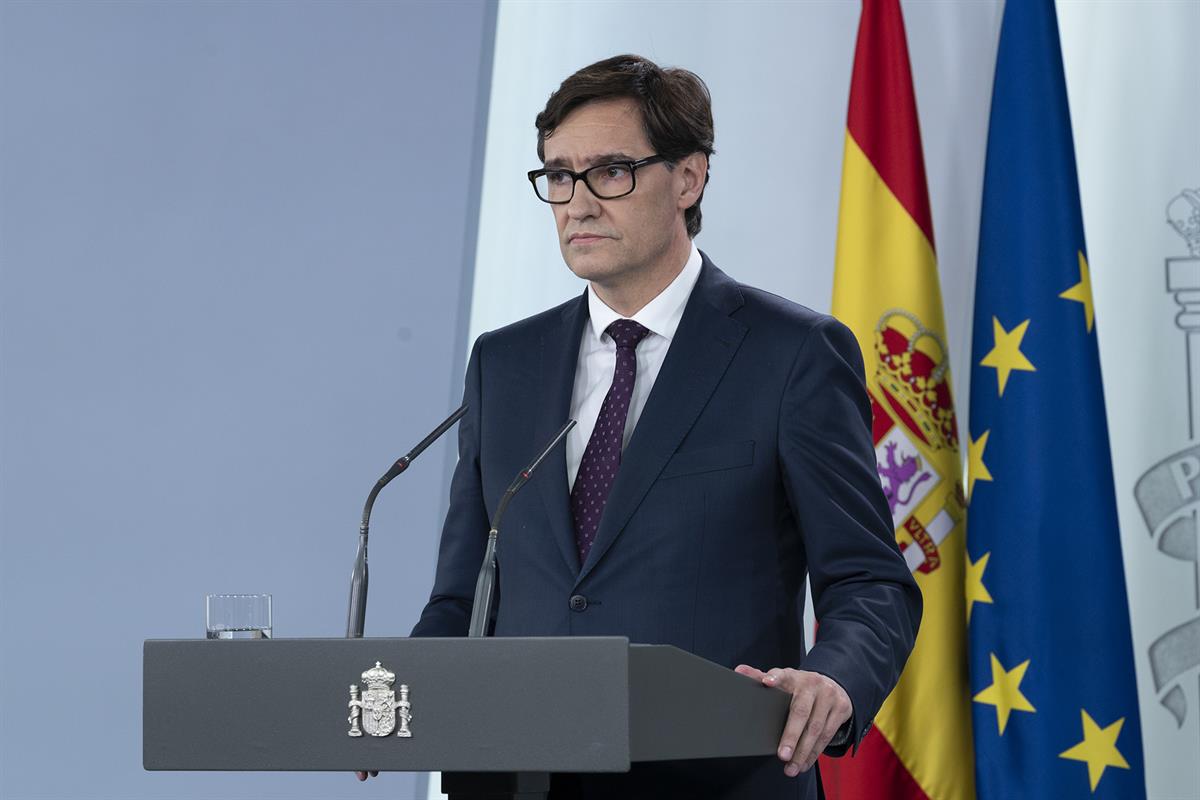 21/04/2020. Rueda de prensa del ministro de Sanidad, Salvador Illa. El ministro de Sanidad, Salvador Illa, durante la rueda de prensa en la ...