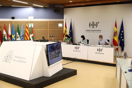 25/08/2021. Reunión del Consejo Interterritorial del Sistema Nacional de Salud y rueda de prensa posterior. La ministra de Sanidad, Carolina...