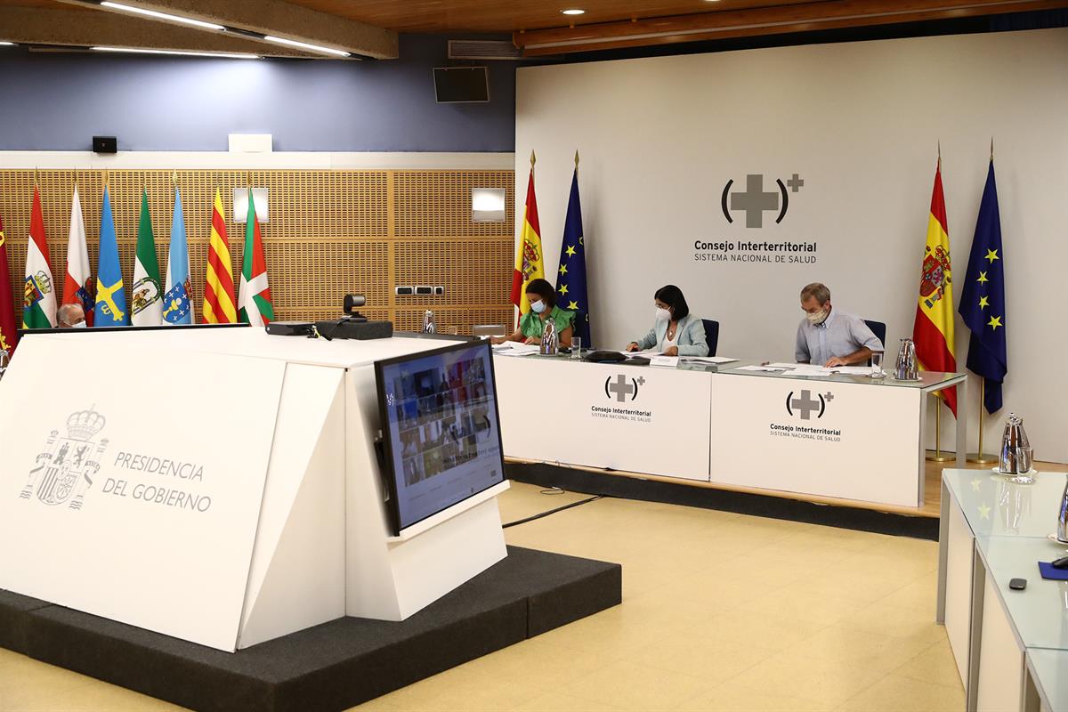 25/08/2021. Reunión del Consejo Interterritorial del Sistema Nacional de Salud y rueda de prensa posterior. La ministra de Sanidad, Carolina...