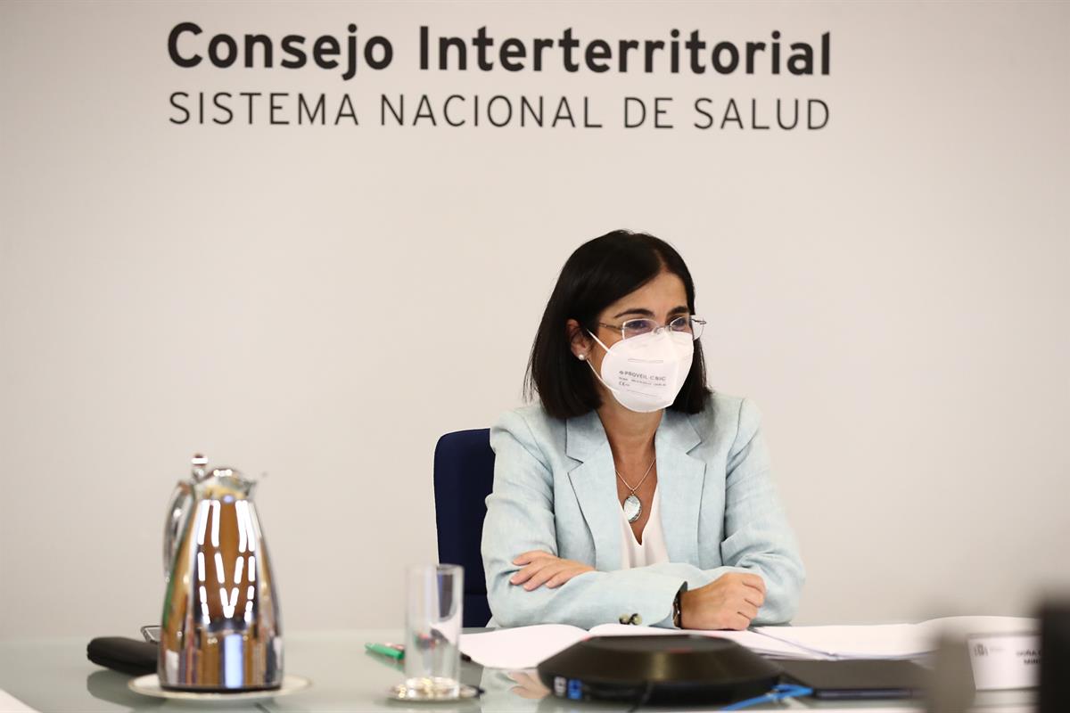 25/08/2021. Reunión del Consejo Interterritorial del Sistema Nacional de Salud y rueda de prensa posterior. La ministra de Sanidad, Carolina...