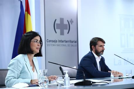 25/08/2021. Reunión del Consejo Interterritorial del Sistema Nacional de Salud y rueda de prensa posterior. La ministra de Sanidad, Carolina...