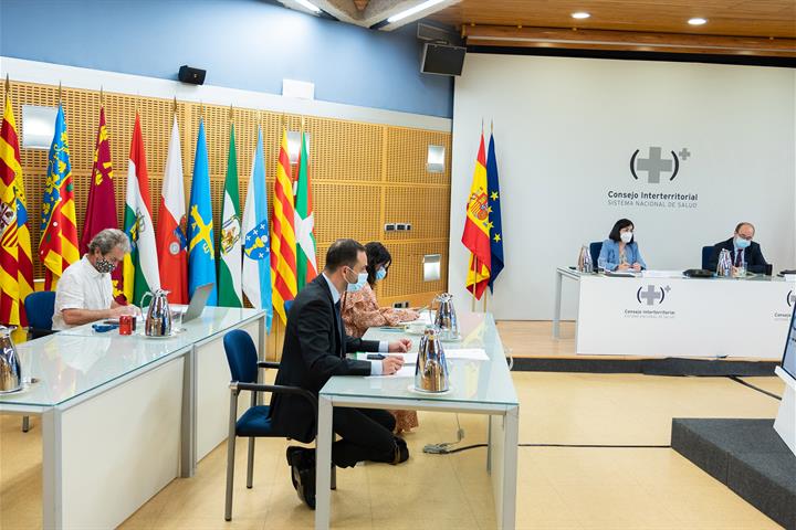 26/05/2021. Reunión del Consejo Interterritorial del Sistema Nacional de Salud. La ministra de Sanidad, Carolina Darias, y el ministro de Po...