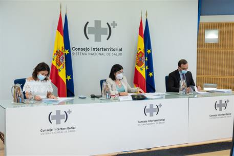 28/07/2021. Reunión y rueda de prensa posterior al Consejo Interterritorial del Sistema Nacional de Salud. La ministra de Sanidad, Carolina ...