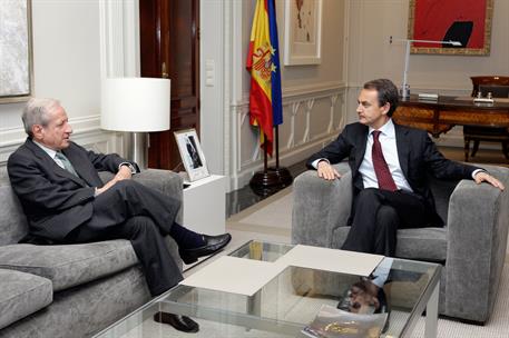 9/03/2011. Reunión entre Rodríguez Zapatero y Pascual Sala. El presidente del Gobierno, José Luis Rodríguez Zapatero, durante su encuentro c...