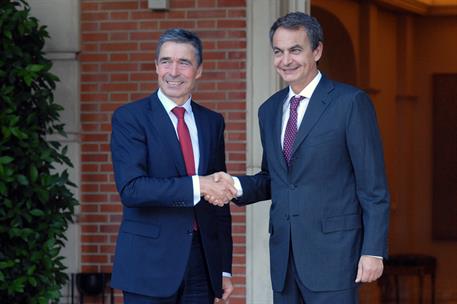 16/06/2011. Encuentro del presidente con el secretario general de la OTAN. El presidente del Gobierno, José Luis Rodríguez Zapatero, durante...