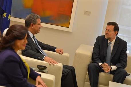 3/07/2012. Rajoy recibe al presidente de la República Dominicana. El presidente del Gobierno, Mariano Rajoy, ha recibido en La Moncloa al pr...