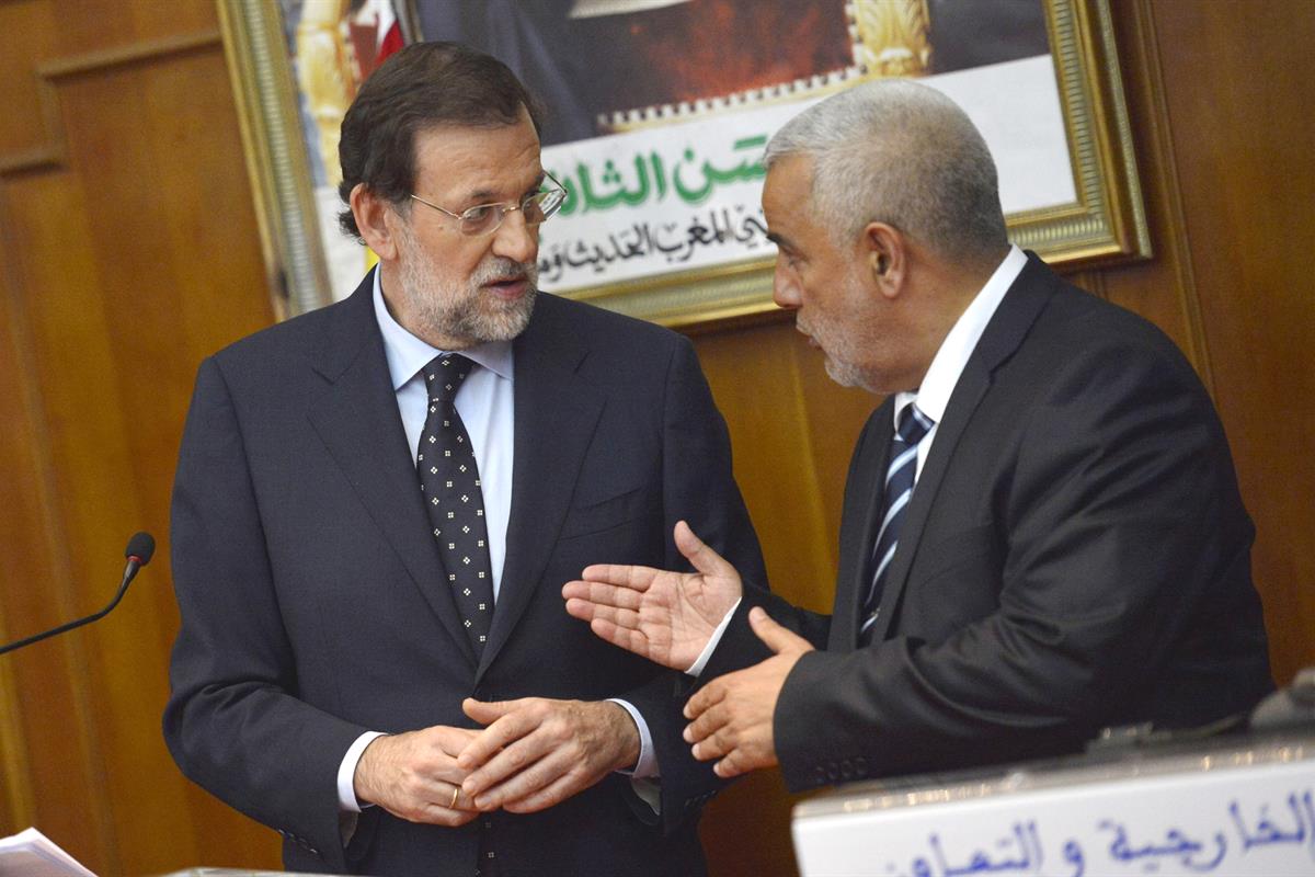 3/10/2012. Viaje oficial del presidente del Gobierno a Marruecos. El presidente del Gobierno, Mariano Rajoy, junto al presidente del Gobiern...