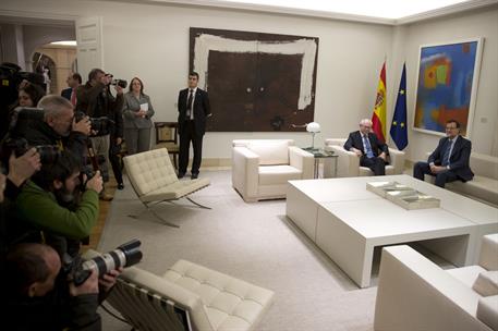 12/12/2013. Mariano Rajoy recibe a Herman Van Rompuy en La Moncloa. El presidente del Gobierno, Mariano Rajoy, junto al presidente del Conse...
