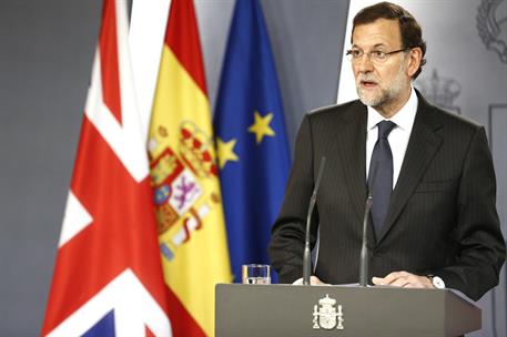 8/04/2013. Rajoy recibe al primer ministro británico. El presidente del Gobierno, Mariano Rajoy, durante la rueda de prensa, tras la visita ...