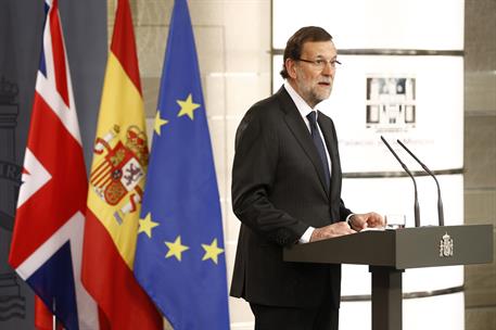 8/04/2013. Rajoy recibe al primer ministro británico. El presidente del Gobierno, Mariano Rajoy, durante la rueda de prensa, tras la visita ...