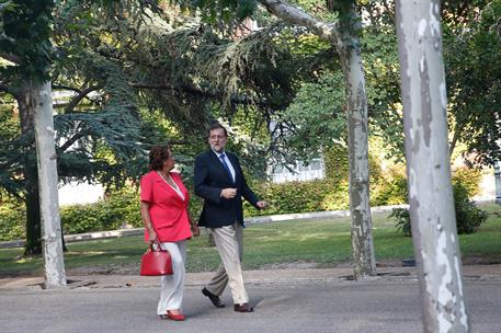 12/09/2014. Rajoy recibe a la alcaldesa de Valencia, Rita Barberá. El presidente del Gobierno, Mariano Rajoy, y la alcaldesa de Valencia, Ri...