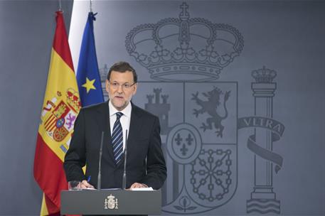 12/11/2014. Comparecencia de Mariano Rajoy en La Moncloa. El presidente del Gobierno, Mariano Rajoy, comparece en La Moncloa para hacer una ...