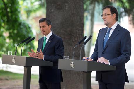 10/06/2014. Rajoy comparece con Peña Nieto. El presidente del Gobierno, Mariano Rajoy, comparece junto al presidente de México, Enrique Peña...