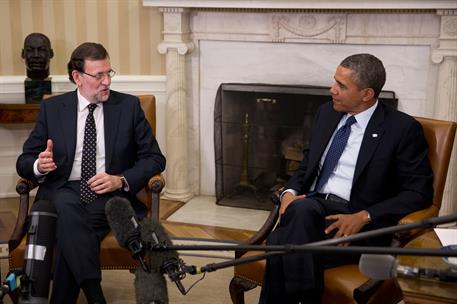 13/01/2014. Rajoy viaja a Estados Unidos en visita oficial. El presidente del Gobierno, Mariano Rajoy, y el presidente de Estados Unidos, Ba...