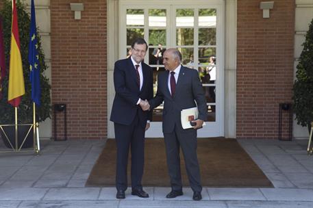 21/07/2014. Mariano Rajoy recibe a Alberto Garre. Mariano Rajoy recibe en el Palacio de La Moncloa al presidente de la Región de Murcia, Alb...