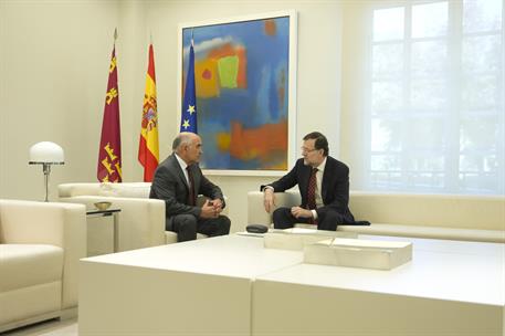 21/07/2014. Mariano Rajoy recibe a Alberto Garre. Mariano Rajoy recibe en el Palacio de La Moncloa al presidente de la Región de Murcia, Alb...