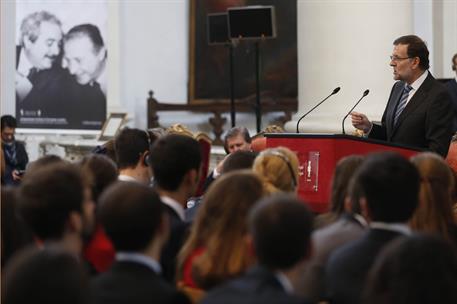 23/10/2014. Rajoy asiste a la apertura del curso del Colegio de Europa. El presidente del Gobierno, Mariano Rajoy, interviene en el acto de ...