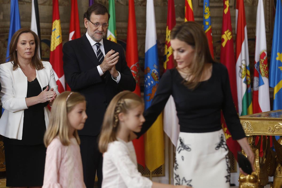 18/06/2014. Rajoy refrenda la ley orgánica de abdicación. El presidente del Gobierno, Mariano Rajoy, durante el acto solemne de sanción y pr...